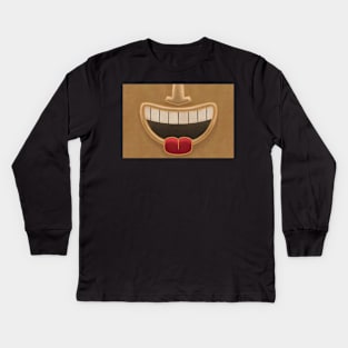 Honey Tiki Smile Mask! (Red Tongue Version) Kids Long Sleeve T-Shirt